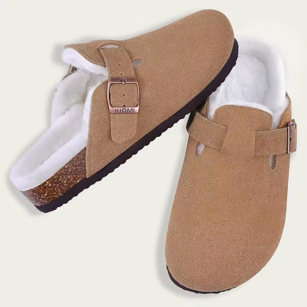 Gevoerde suède loafer clog