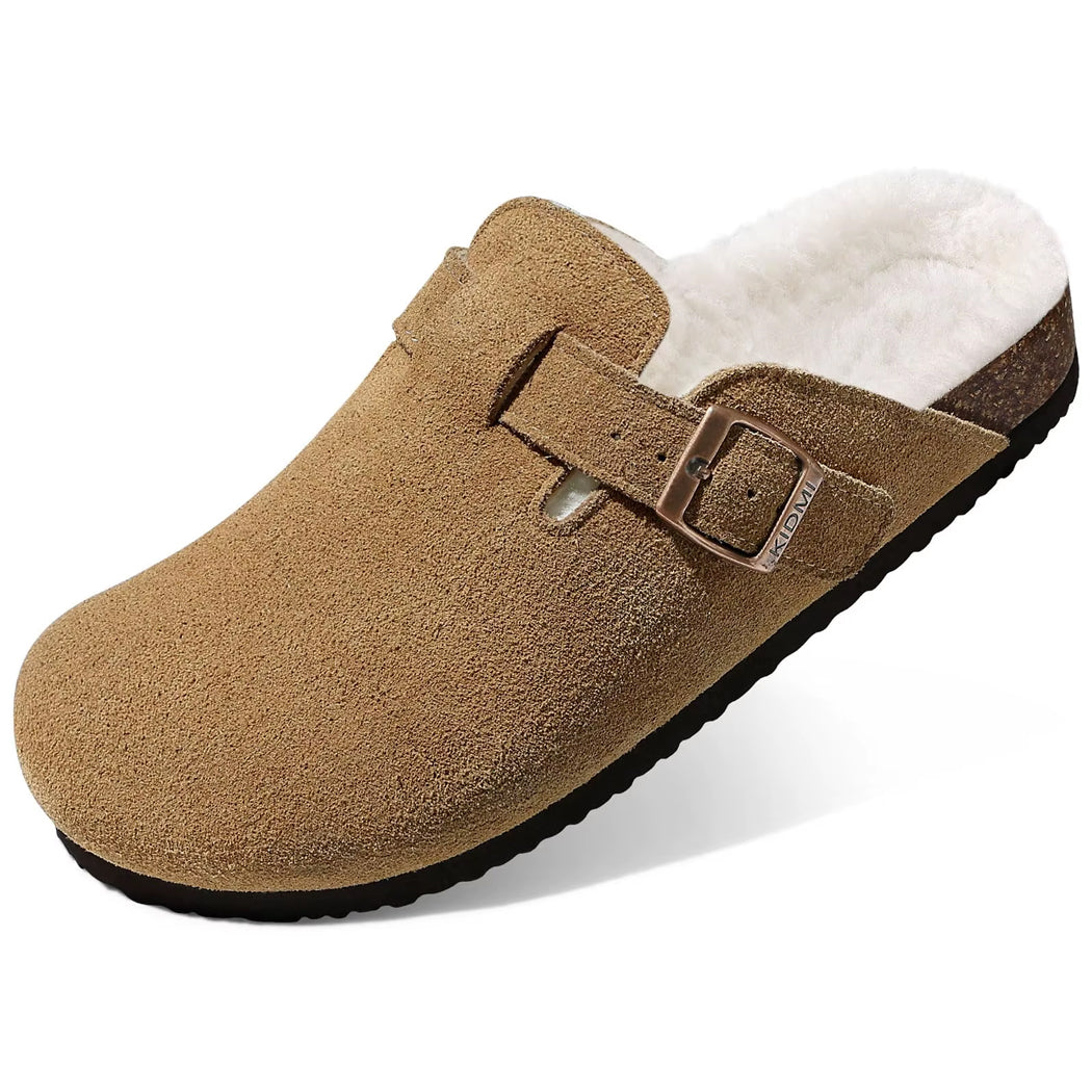 Gevoerde suède loafer clog