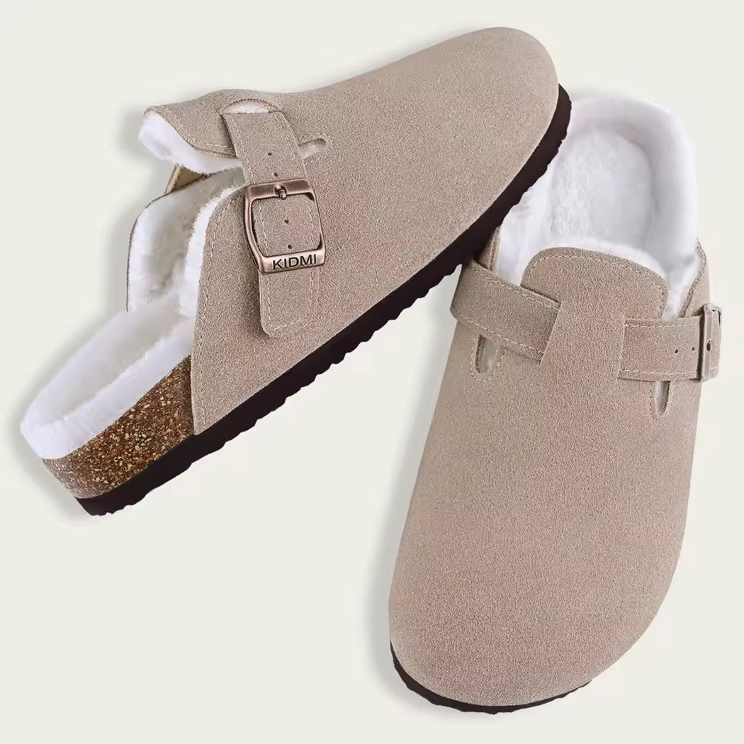 Gevoerde suède loafer clog
