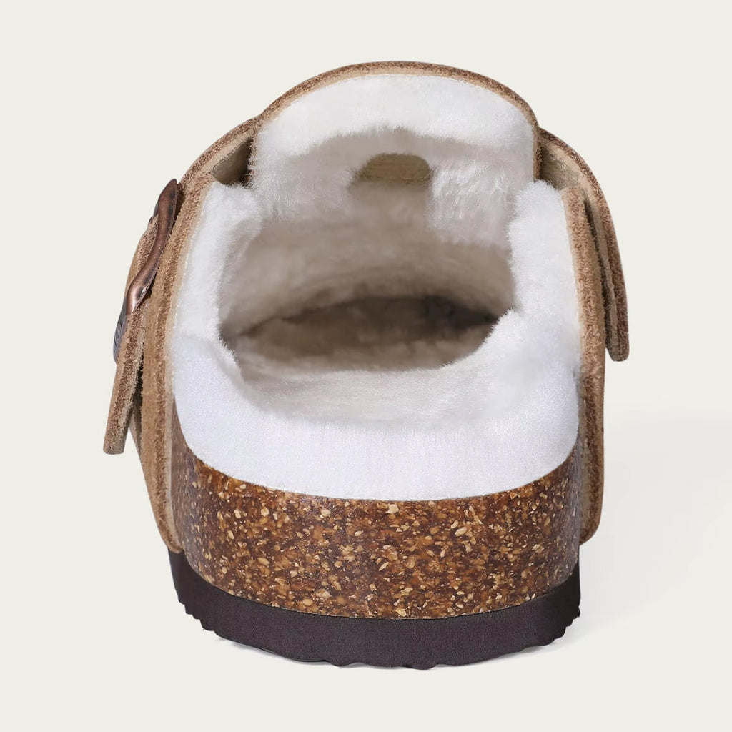 Gevoerde suède loafer clog