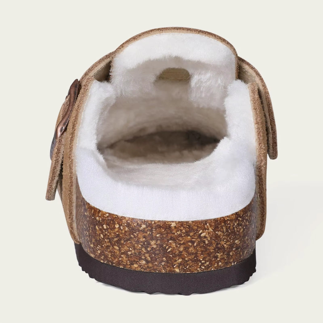 Gevoerde suède loafer clog