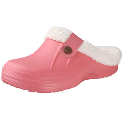 Gevoerde plastic clog loafer voor dames, Roos