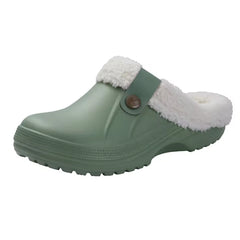 Gevoerde plastic clog loafer voor dames, Groen