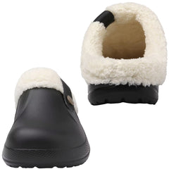 Gevoerde plastic clog loafer voor dames, Zwart