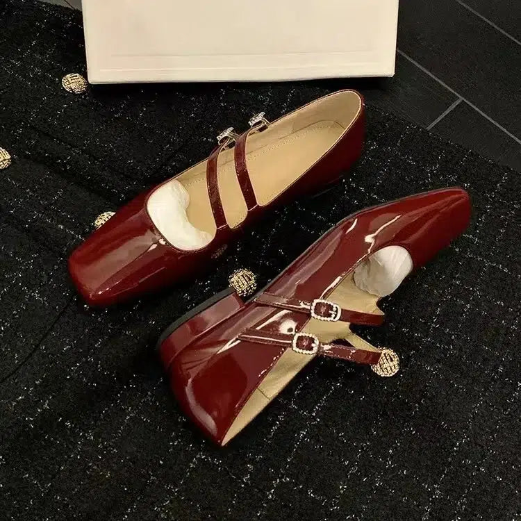 Mary Jane ballerina's van lakleer voor dames
