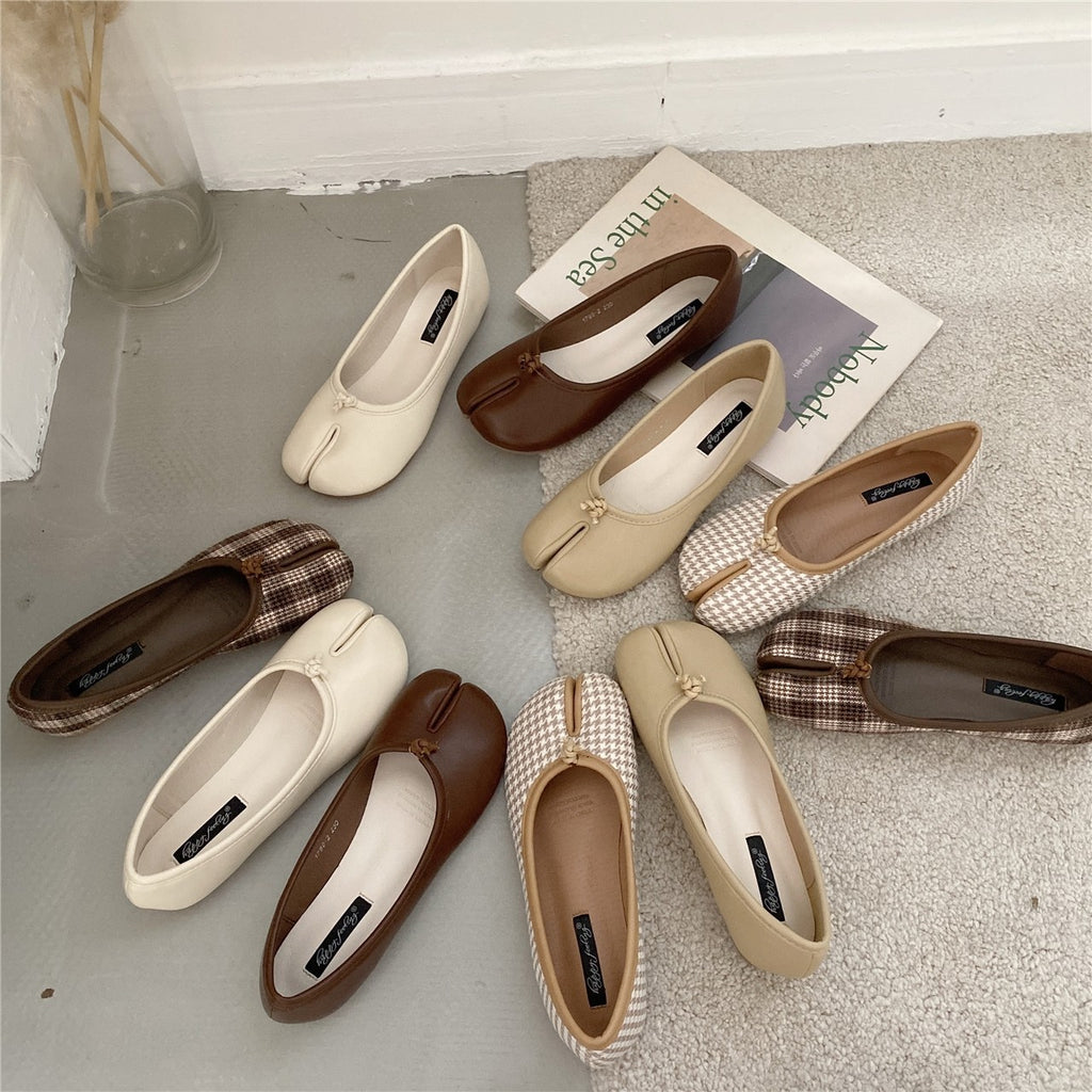 Platte ballerina's tabi loafers