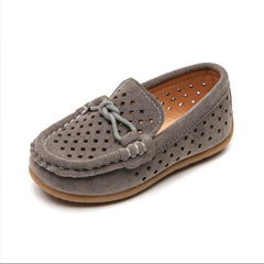 Ademende casual loafers in suède-look voor jongens, Grijze