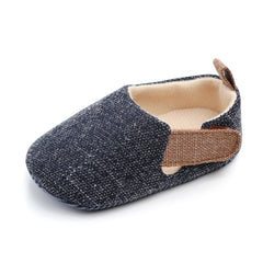 Eerste stapjes mocassins in katoen voor baby, Blauw