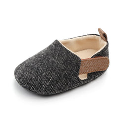 Eerste stapjes mocassins in katoen voor baby, Zwart