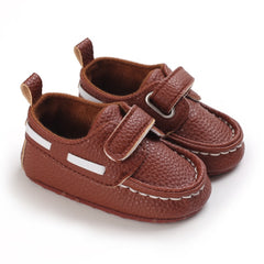 Babymocassins met klittenbandsluiting in bootschoenstijl, Bruin