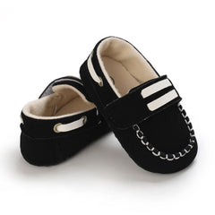 Bootmocassins met klittenbandsluiting voor baby's, Zwart