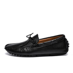 Bootschoenen vintage stijl leereffect voor heren, Zwart