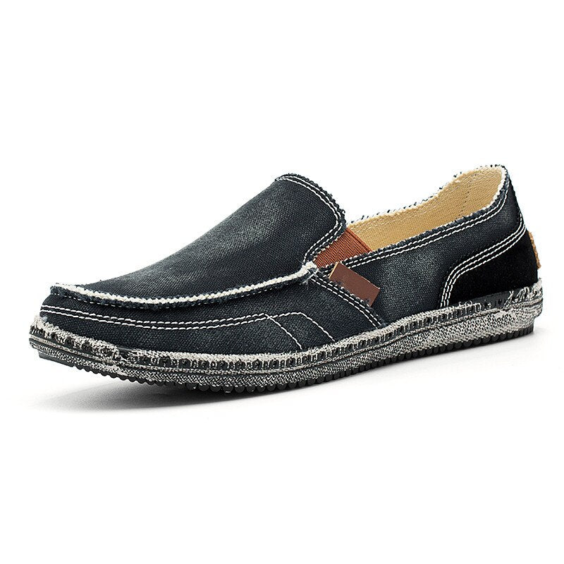 Casual mocassins in jeansstof voor heren