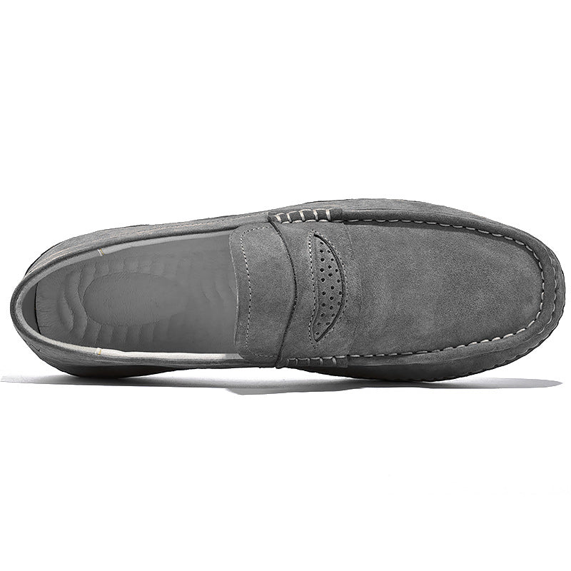 Grijze suède casual mocassins voor heren