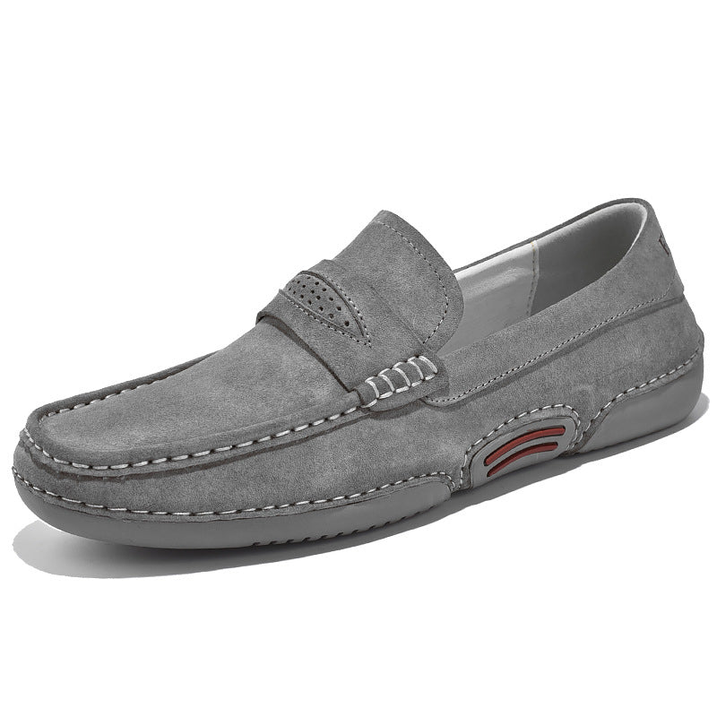 Grijze suède casual mocassins voor heren