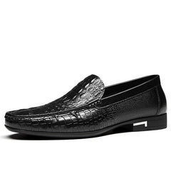 Casual leren herenschoenen, Zwart