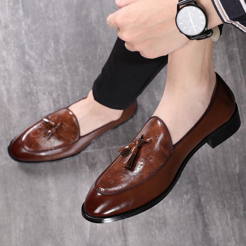 Chique leren kwastloafers voor heren