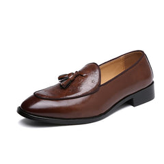 Chique leren kwastloafers voor heren, Bruin