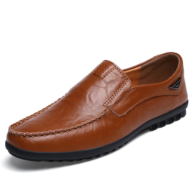 Comfortabele en ademende leren loafers voor heren