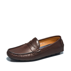 Comfortabele loafers voor heren in kunstleer, Donkerbruin