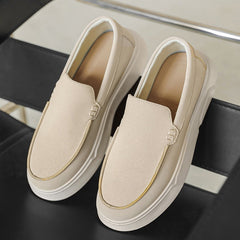 Crèmekleurige heren mocassin met comfortabele plateauzool, Beige
