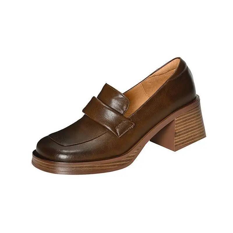Dames loafers met blokhak en dikke zool - afbeelding 10