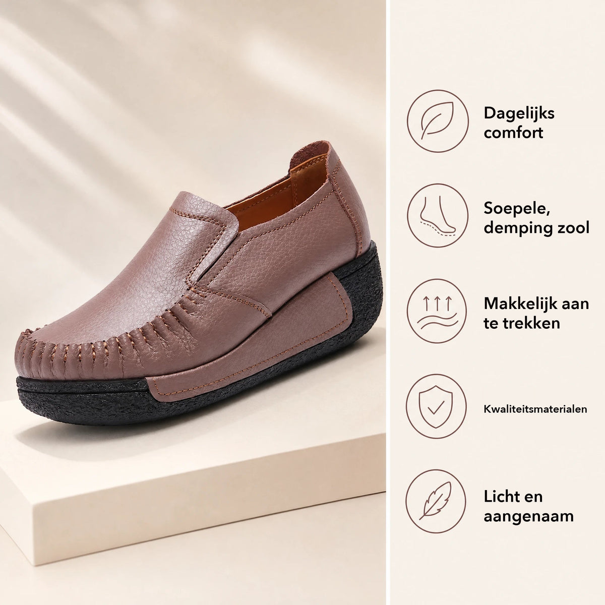 Damesloafer van glad leer in zwart Afbeelding