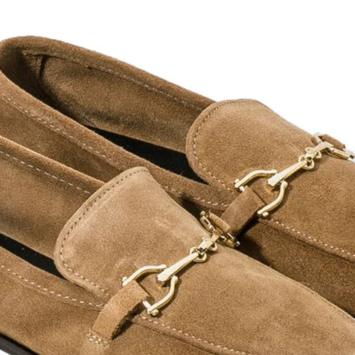Dames loafer met gouden horsebit, zijaanzicht