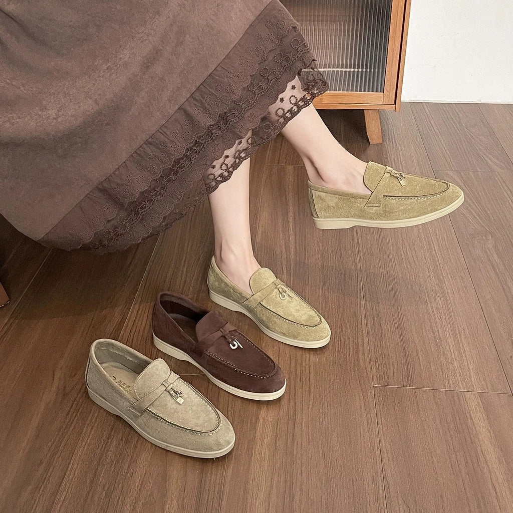 Dames loafers van kunstsuède met metalen kwastje - afbeelding 7