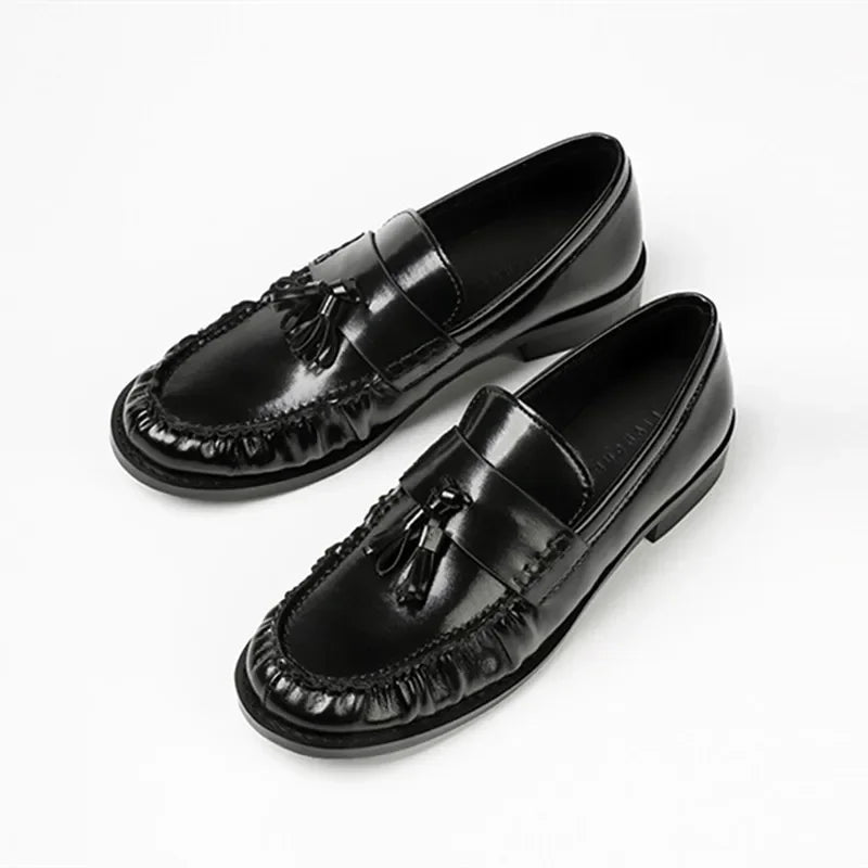 Dames loafer met kwastjes en franjes in zwart
