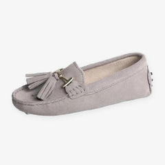 Dames loafers met kwastjes en gouden detail, Lichtgrijs