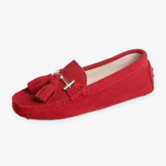 Dames loafers met kwastjes en gouden detail, Rood