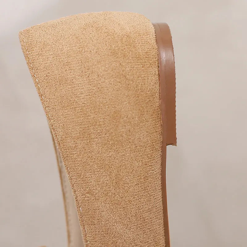 Dames loafer suède-look met gouden horsebit en vierkante neus in zwart