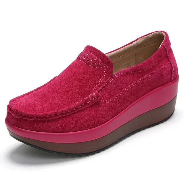 Dames plateauloafers met dikke bicolor zool - afbeelding 3