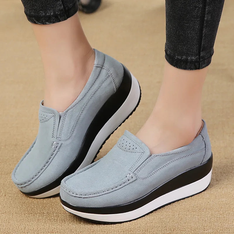Dames plateauloafers met dikke bicolor zool - afbeelding 6