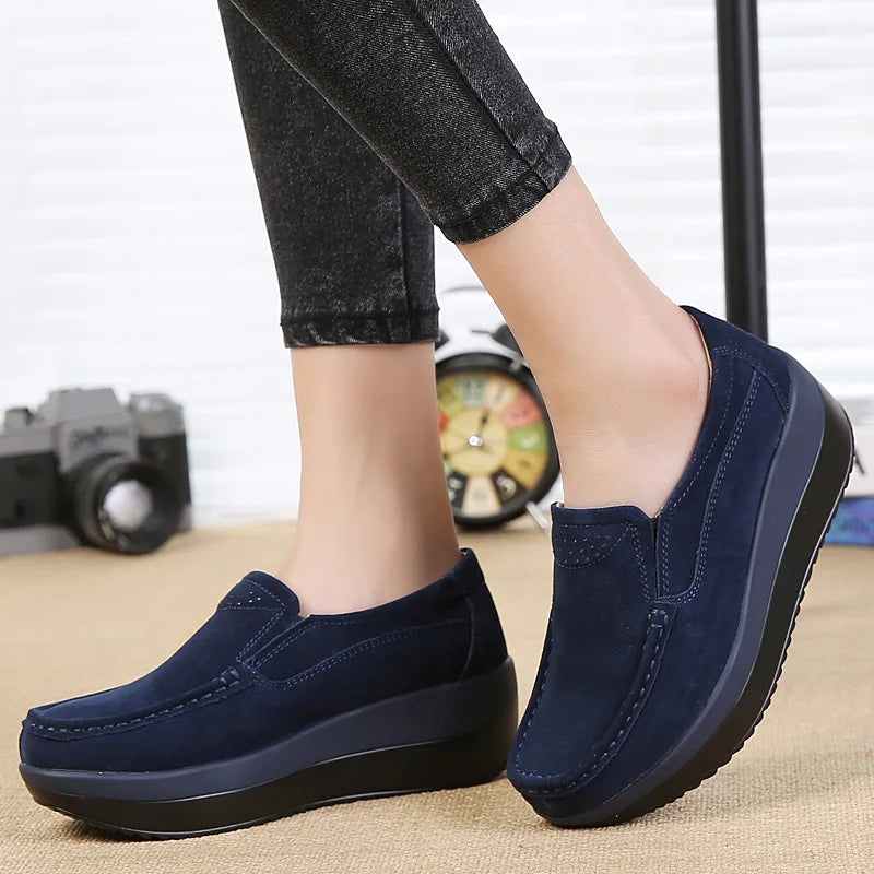 Dames plateauloafers met dikke bicolor zool - afbeelding 7
