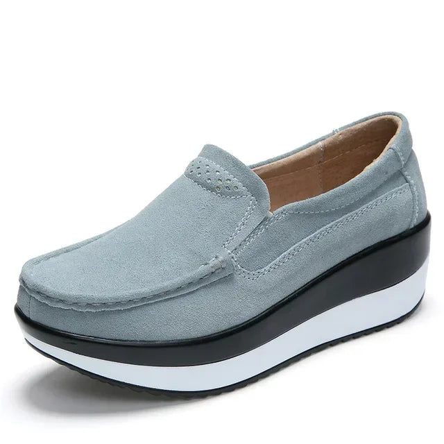Dames plateauloafers met dikke bicolor zool - afbeelding 8