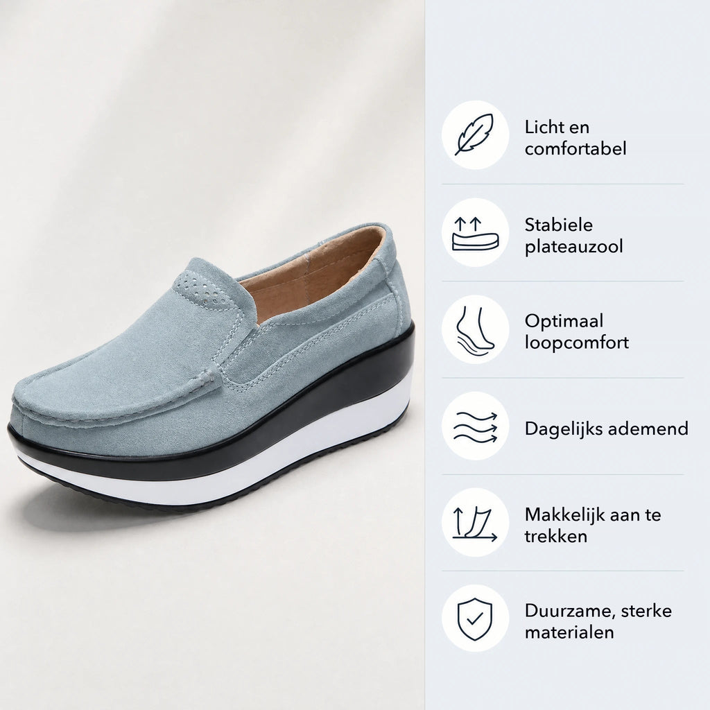Dames plateauloafers met dikke bicolor zool - afbeelding 5