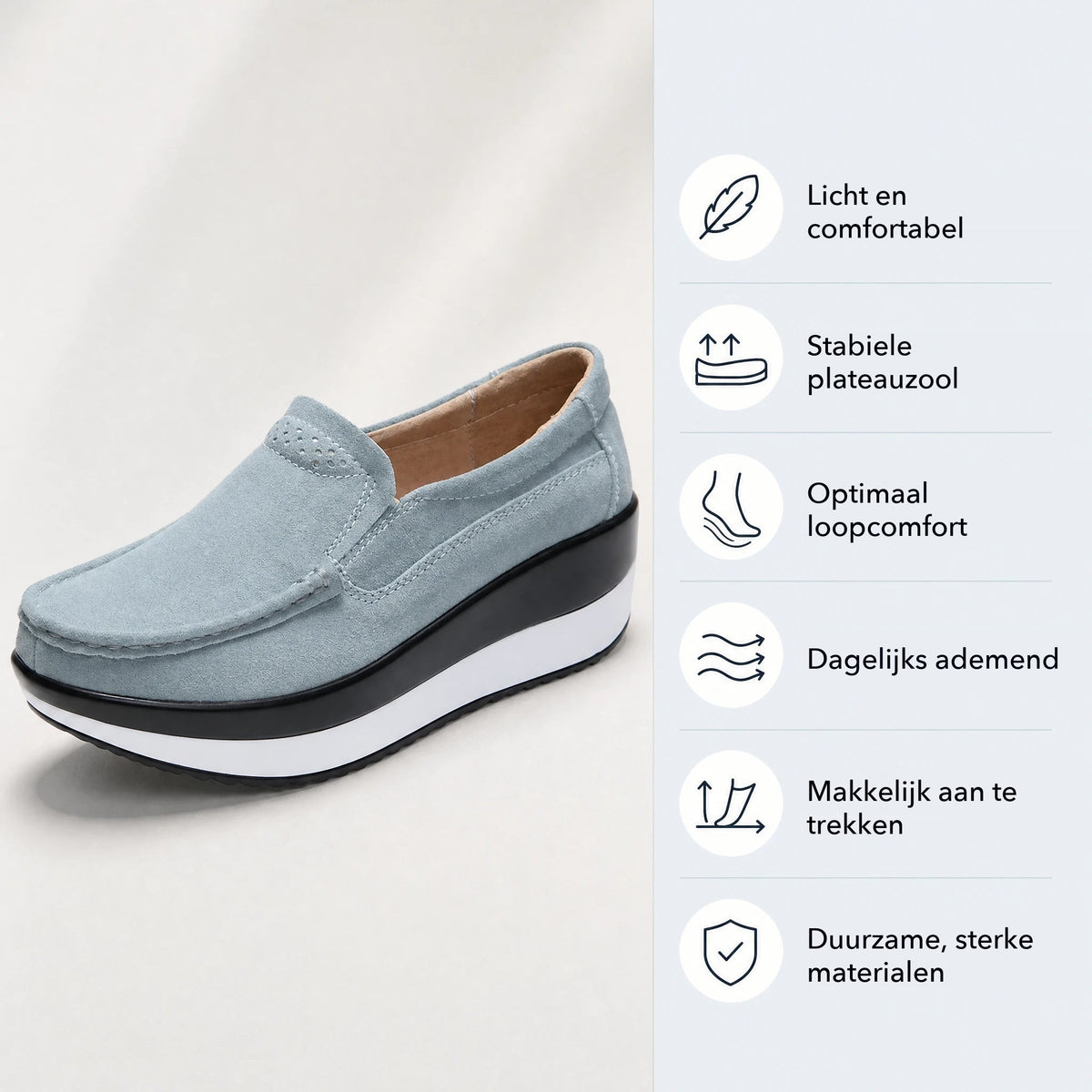 Dames plateauloafers met dikke bicolor zool - afbeelding 5