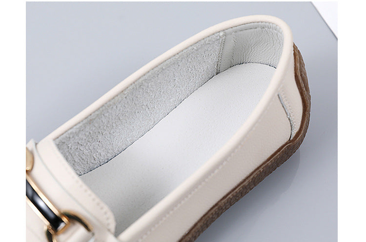 Leren loafers met gouden details voor dames