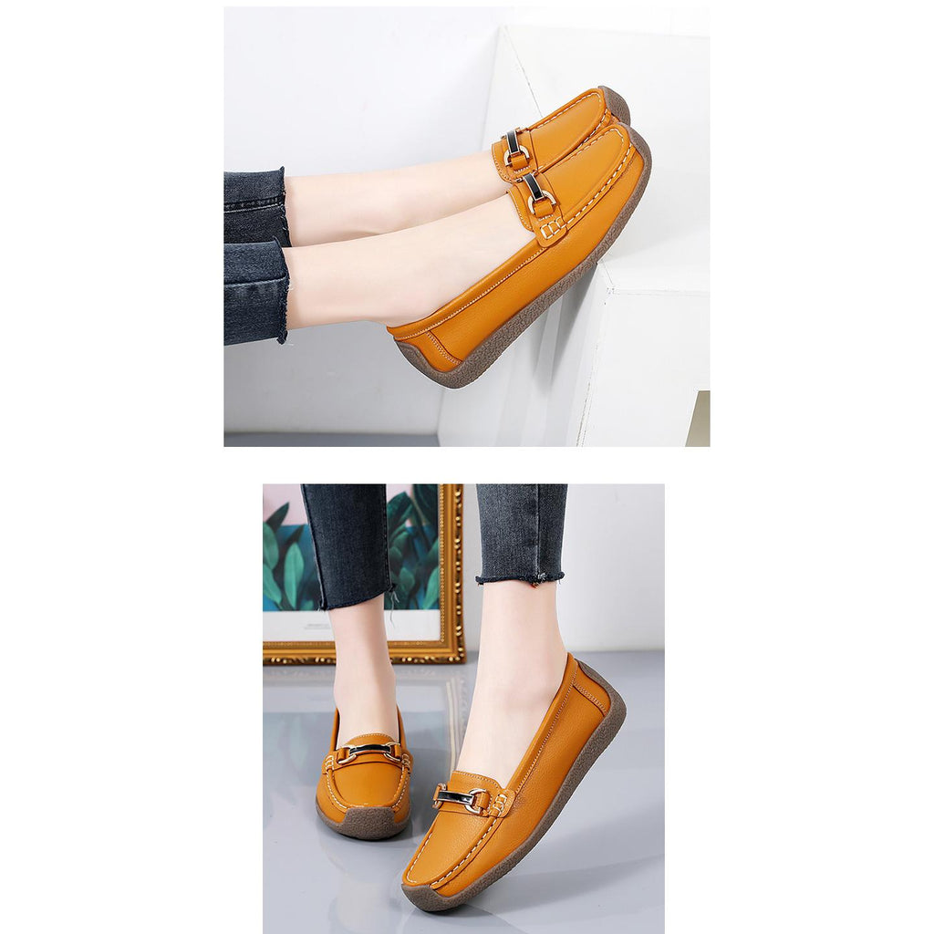 Leren loafers met gouden details voor dames
