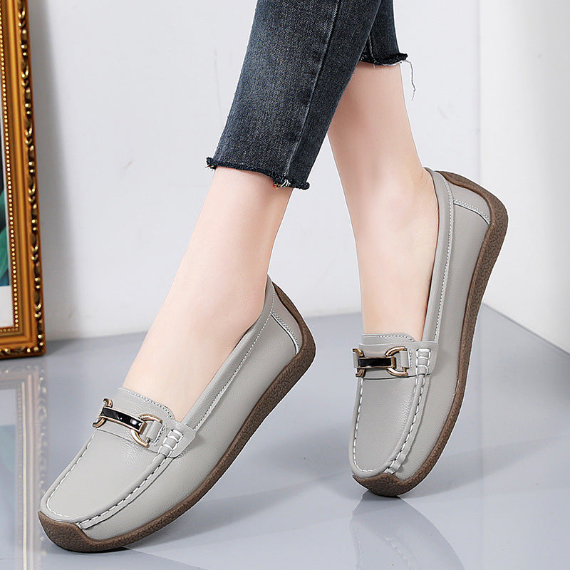 Leren loafers met gouden details voor dames