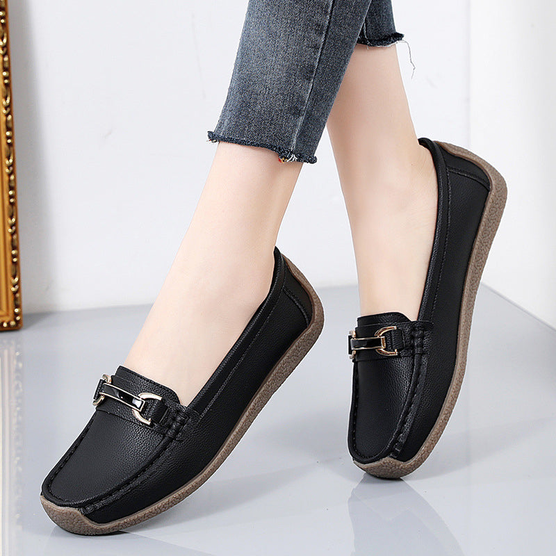 Leren loafers met gouden details voor dames
