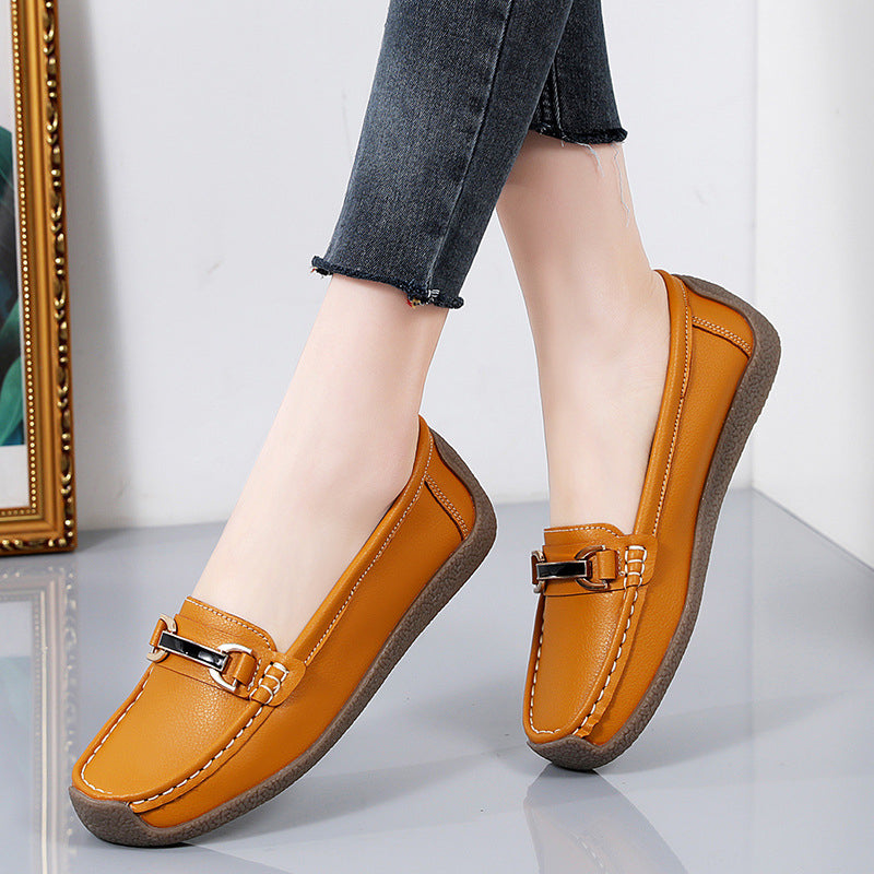 Leren loafers met gouden details voor dames