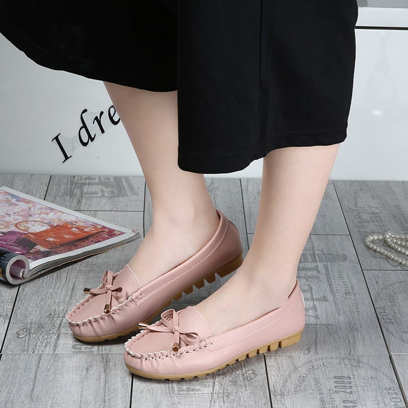 Leren loafers met dikke zool voor dames