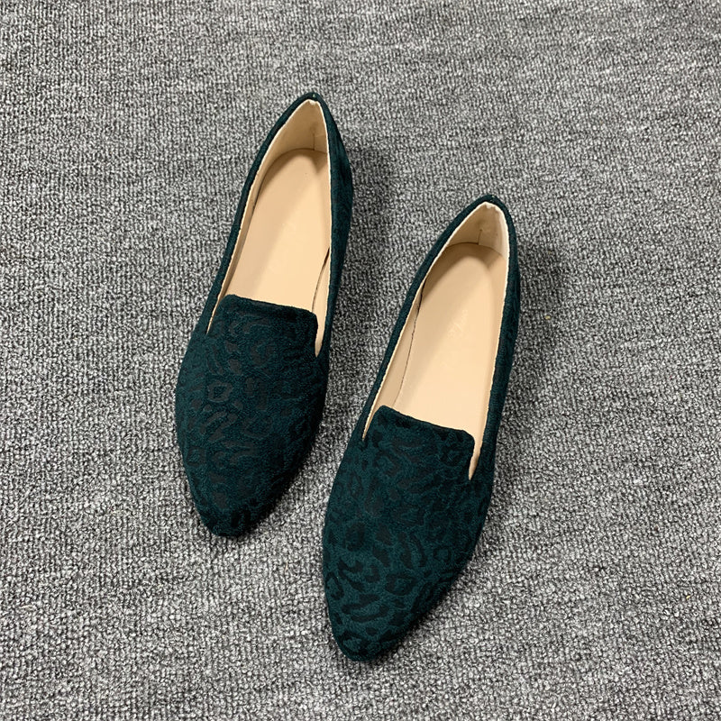 Loafers met luipaardprint en puntige neus voor dames