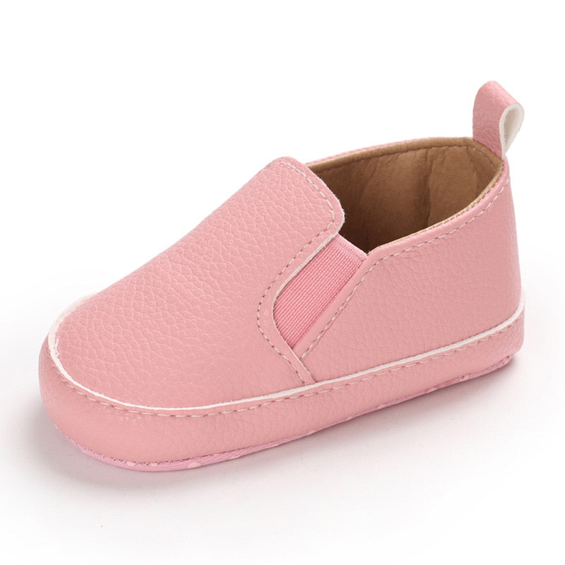 Effen instap loafers van kunstleer voor baby's