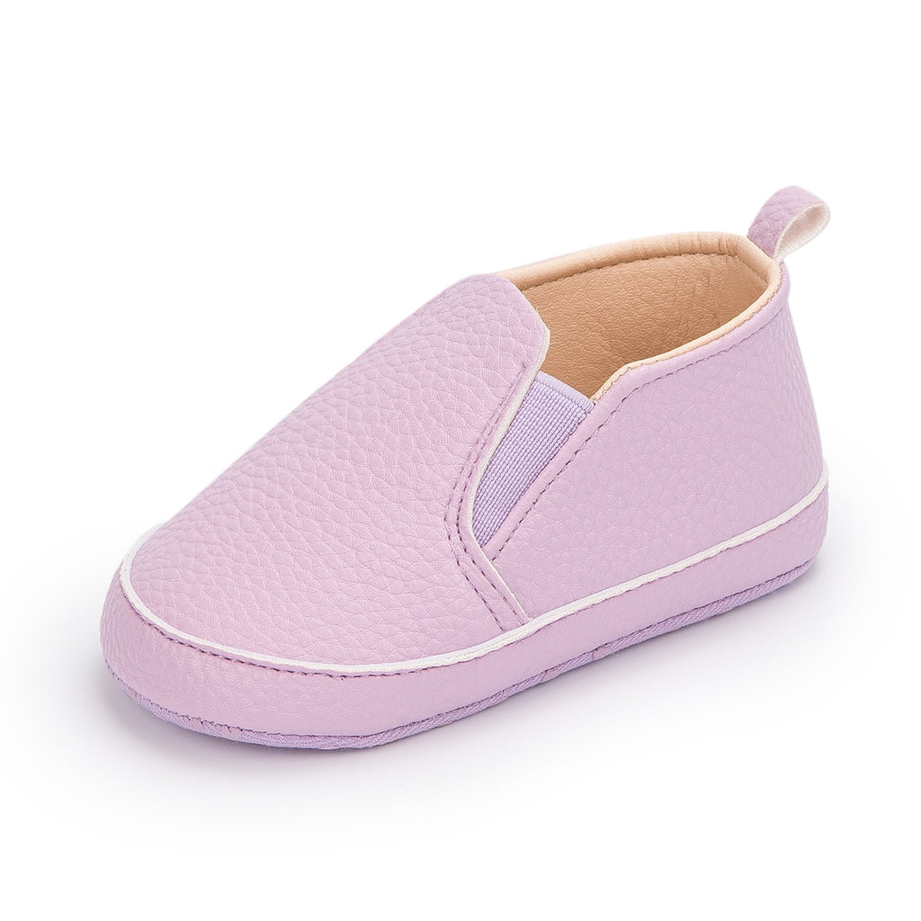 Effen instap loafers van kunstleer voor baby's