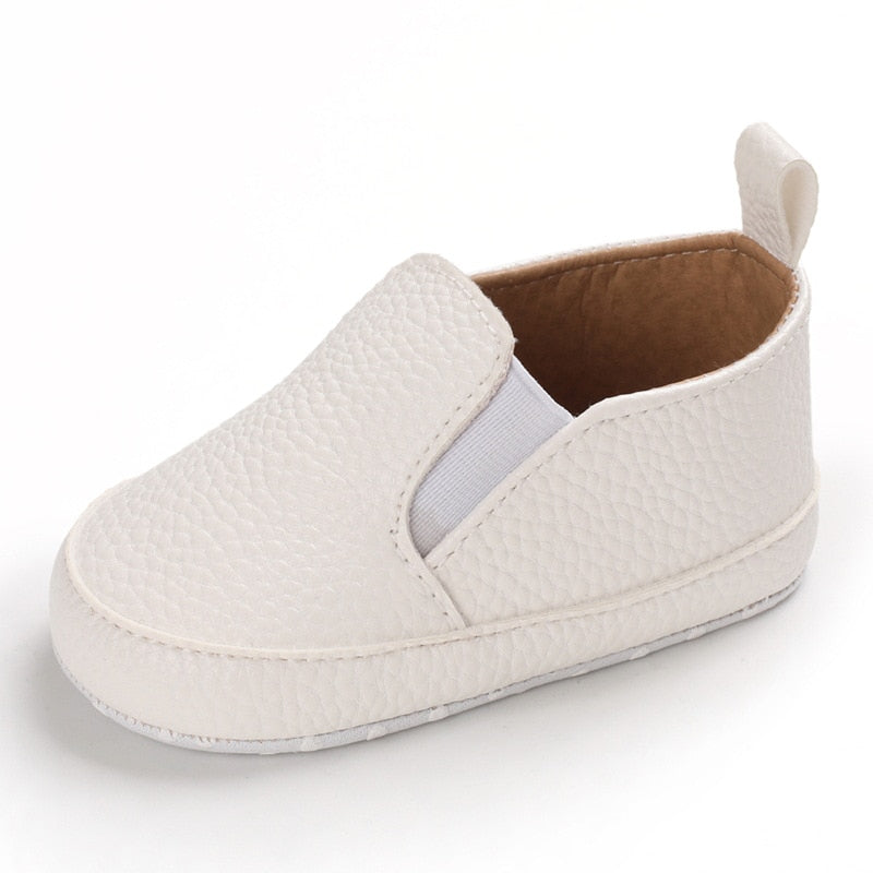 Effen instap loafers van kunstleer voor baby's