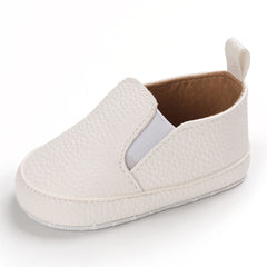 Effen instap loafers van kunstleer voor baby's, Wit